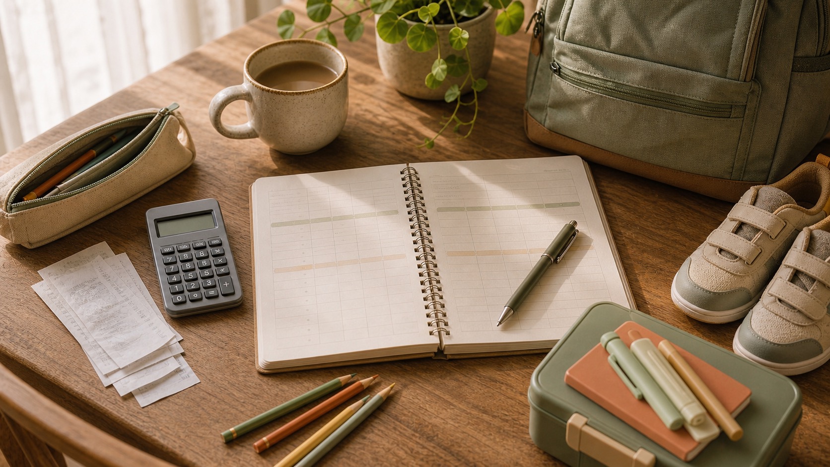 Family planning back-to-school supplies and costs at the table